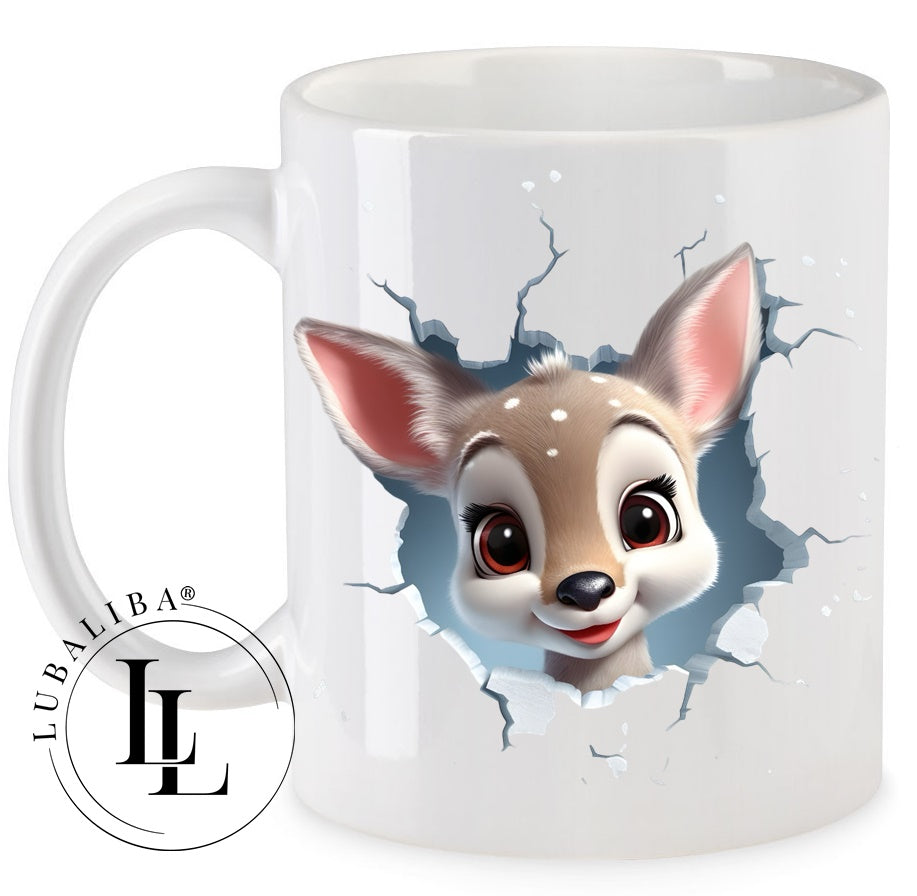 Tasse " 3D- Optik Winter Rehkid Filly " ArtNr.: CBF